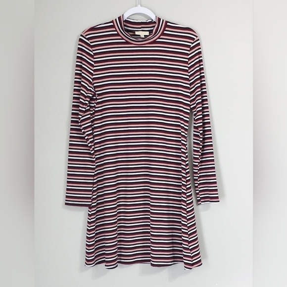 Modcloth Dresses & Skirts - Modcloth Striped Long Sleeve Dress in Burgundy and Black